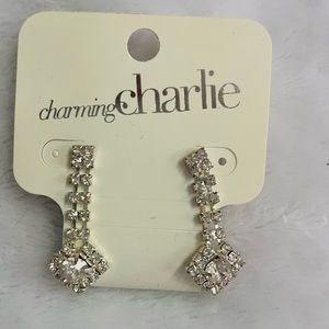 Charming Charlie crystal drop earrings